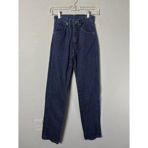 Vintage 80s WRANGLER Womens Size 0 (22" Waist) Dark Blue Denim Jeans 33" Inseam